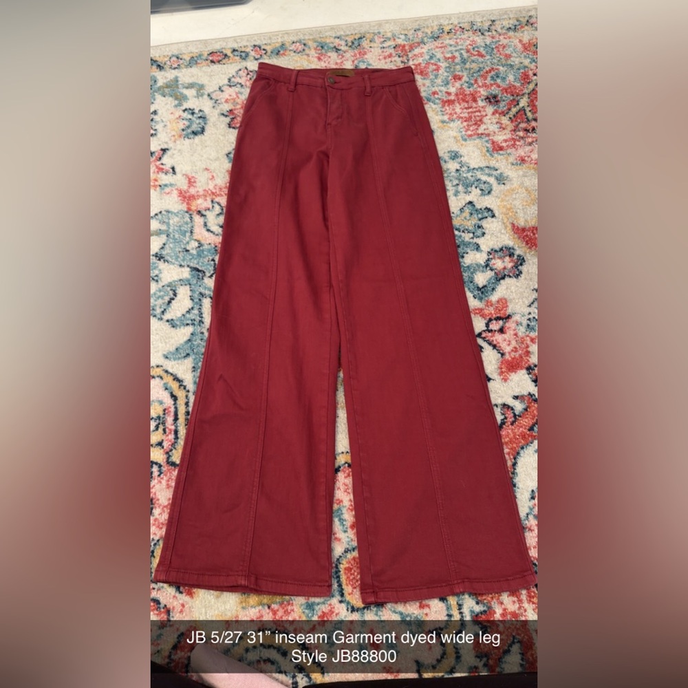 Judy Blue Women's Burgundy Wide Leg Jeans